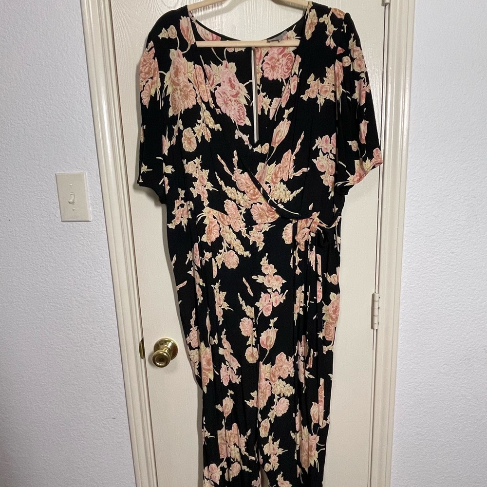 ASOS CURVE Jumpsuit with Wrap Front in Floral Print